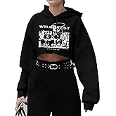 Remidoo Womens Hoodie Fleece Long Sleeve Crop Top Sweatshirt Casual Graphic Pullover