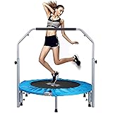 X TOYZ 38'' / 40'' Foldable Mini Trampoline, Fitness Trampoline for Kids$Adults with Adjustable Safety & Anti-Skid Pads Exerc