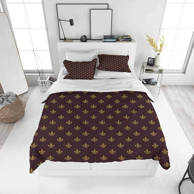 Xlcsomf Fleur De Lis Bedding 3Piece Queen Bed Sheets Set