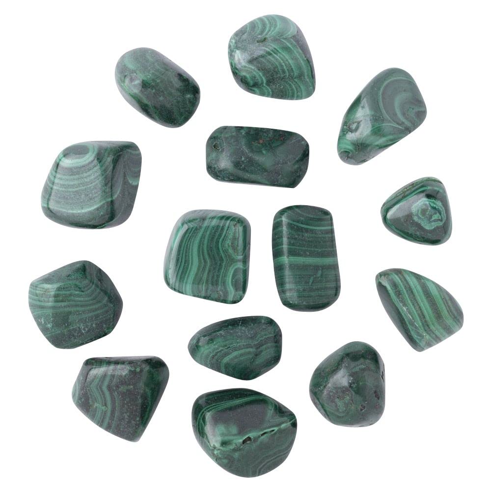Earth Story Malachite Medium Tumblestone 20mm – Natural Healing Crystal from DR of the Congo