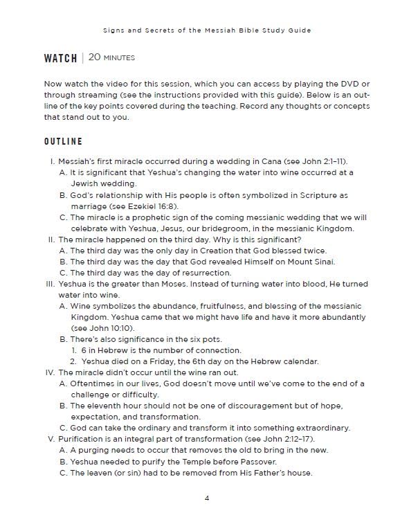 Signs and Secrets of the Messiah Bible Study Guide plus Streaming Video: A Fresh Look at the Miracles of Jesus in the Gospel of John