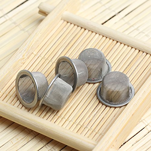 Hongjintian 5pcs 0.5Inch Diameter Crystal Tobacco Pipe Stainless Steel Mental Screen Filters for Crystal Smoking Pipes Use