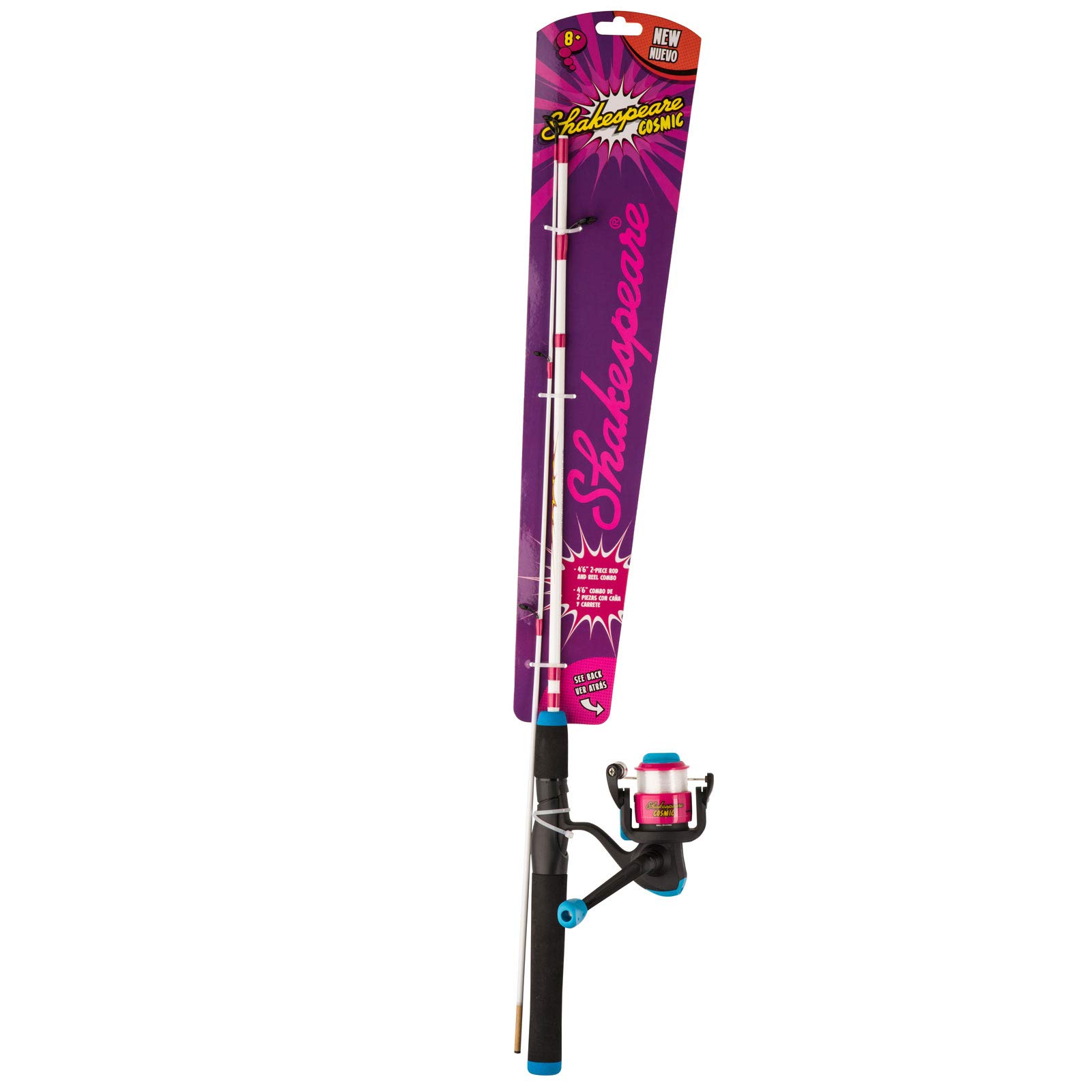 Shakespeare Cosmic Spinning Combo, Children's Fishing Rod and Reel Combo Set, Spincast Combos, Allround Fishing, Kid's Ready to Fish Setup with Line, Unisex, Pink, 1.40m | 12-38g