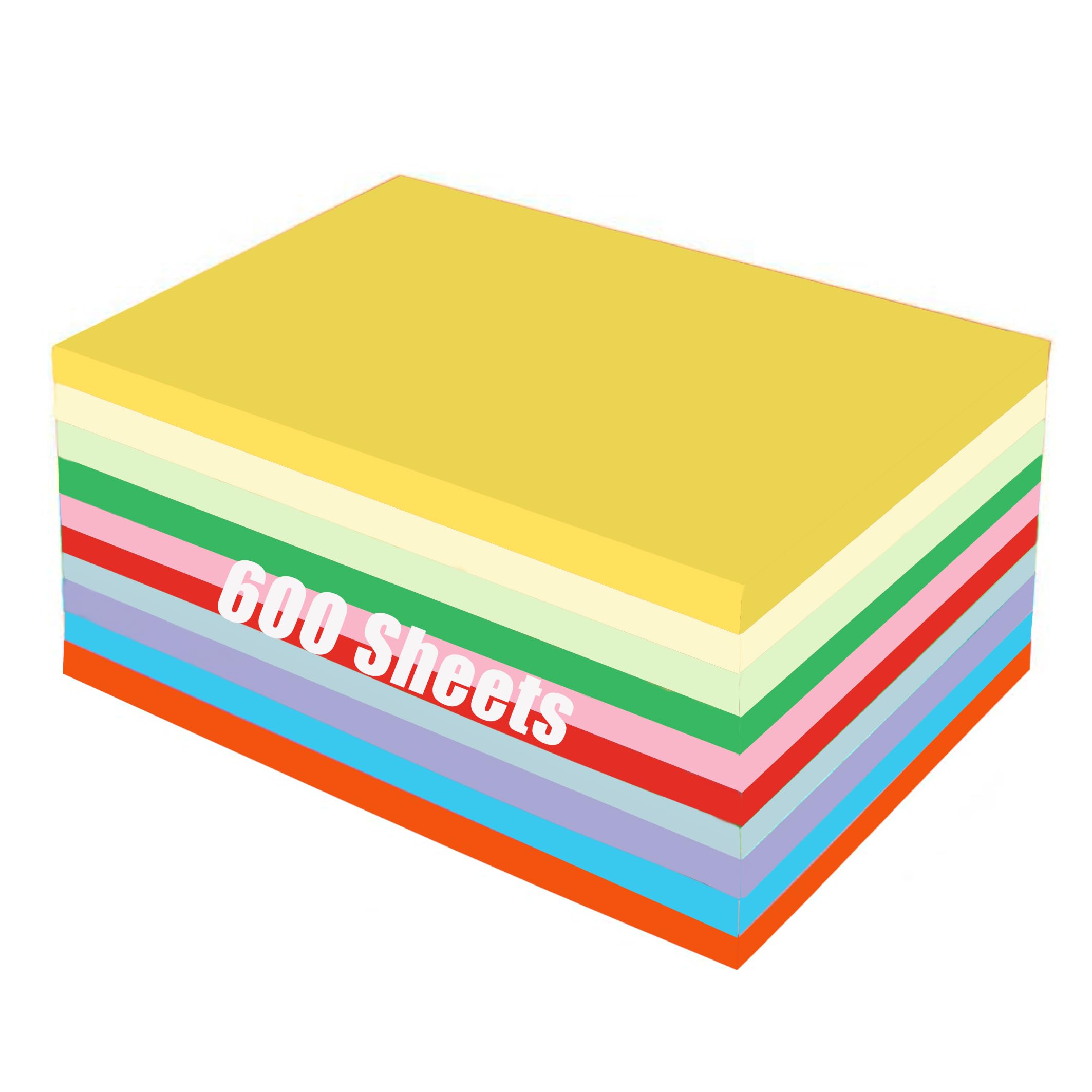 600 Sheets Coloured Paper A4 Origami Printer Copy Multipurpose Printing Paper for DIY Art Craft (70gsm) , 10 Colors