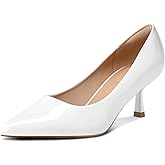 mysoft Kitten Heels for Women Low Heel Pumps 2 Inch Closed Toe Wedding Dress Shoes