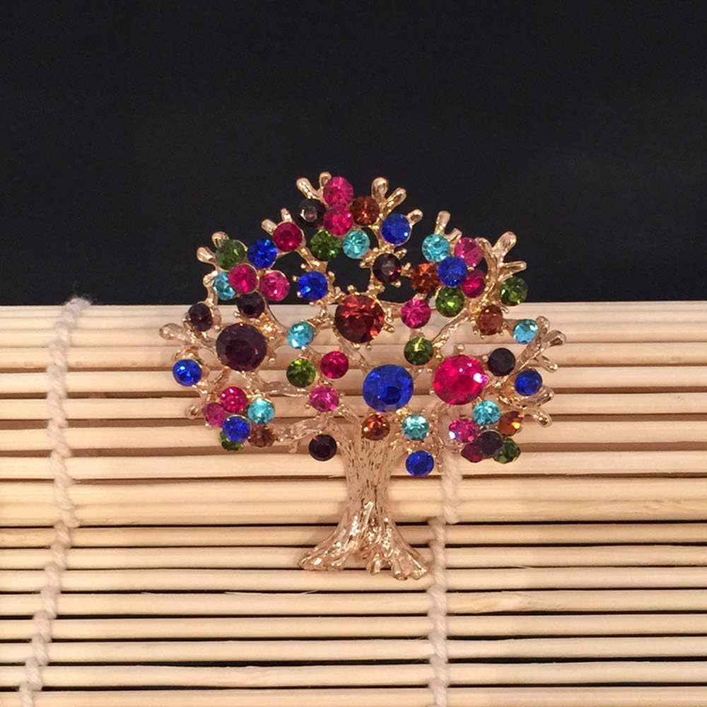 Belons Women's Men's Tree of Life Brooch Alloy Rhinestone Bridal Brooch Pin Wedding Broach Banquet Bouquet Scarfpin - Image 3