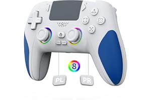 IWGAME RGB Wireless Controller for PS-5/PC, Hall Effect Joysticks & Triggers Gamepad with programmable/Remap/Turbo/LED Light 