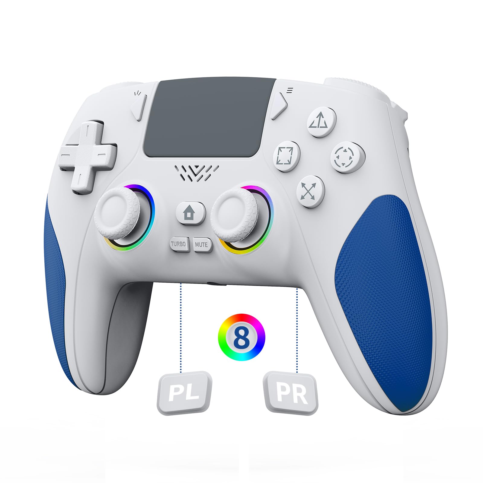 Photo 1 of *UNTESTED*
IWGAME RGB Wireless Controller for PS-5/PC, Hall Effect Joysticks & Triggers Gamepad with programmable/Remap/Turbo/LED Light Functions,3.5MM Headphone Jack, Dual Vibration(White)