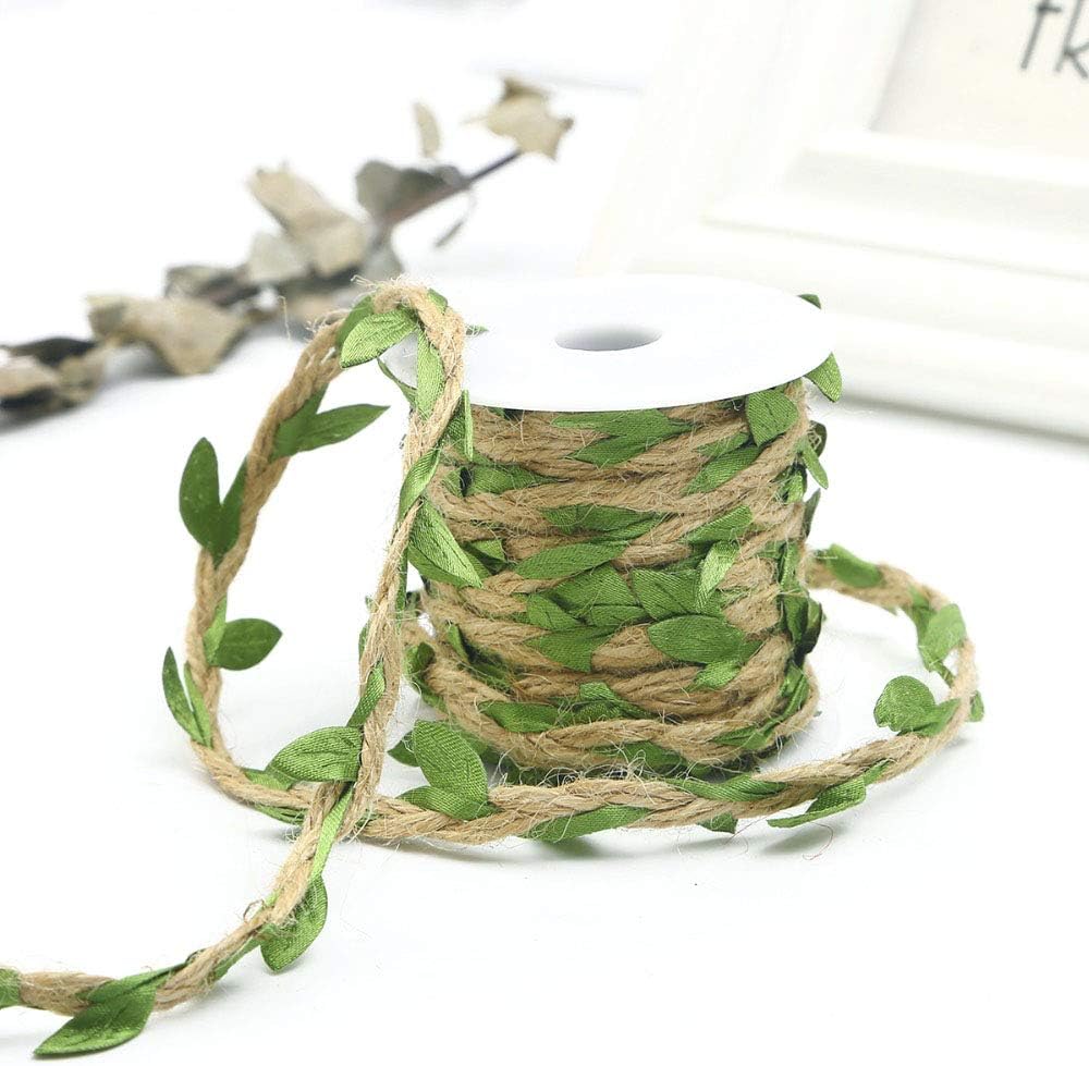 GZGXKJ YHYX 2 Rolls Artificial Vine Leaves Decoration for Wedding/Party/Home/Garden/Garland Crafts DIY, Green Leaf Twine - Image 5