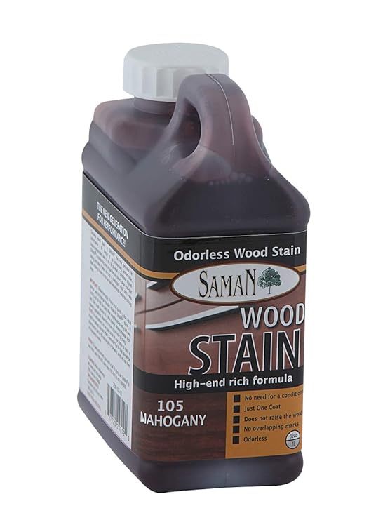 SamaN Interior Water Based Stain for Fine Wood, Mahogany, 1 Quart
