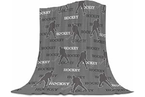 UBNLKTO Grey Hockey Fleece Blanket Fluffy & Soft Plush Reversible Blanket for Couch Bed Flannel Warm Kids/Adult Blanket Throw Blanket for All Seasons 50"x60"