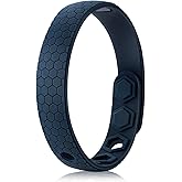 King Will Adjustable Silicone Bracelet for Men 10"" Breathable Rubber Wristband Designed with Lighting/Squares, Black/Grey
