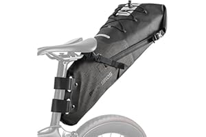 ROCKBROS Bike Saddle Bikepacking Bag Waterproof Bicycle Seat Pack Tail Pouch Large Capacity Black