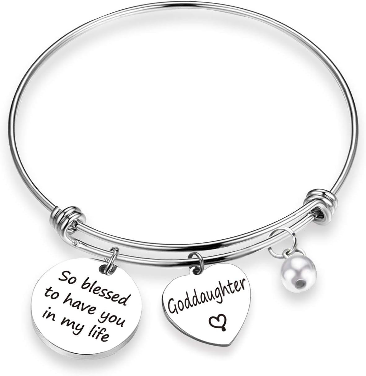 EIGSO Godmother Goddaughter Bracelet So Blessed to Have You in My Life Goddaughter Faith Jewelry Baptism Bracelet Religious Jewelry Christening Gift