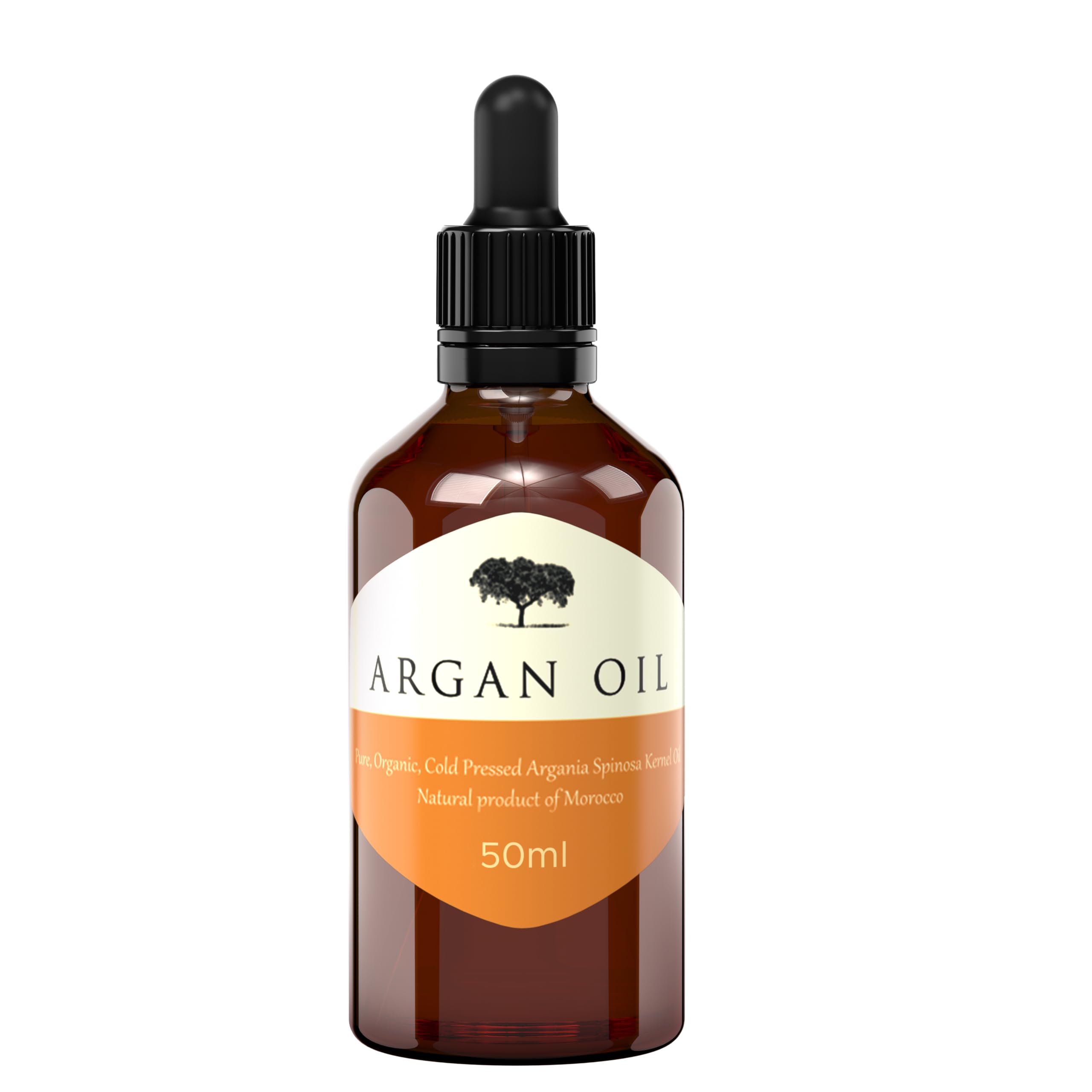 Truly Moroccan Pure Organic Argan Oil 50ml – Cold Pressed 100% Pure Argan Oil for Hair, Face, Body & Skin. Sourced and Bottled in Morocco (Pipette)