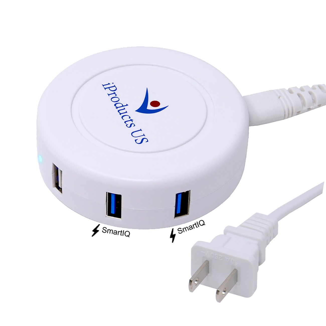 Charging Station iProductsUS Smart Charger Universal USB Charging Dock Multi 6-Port charger for iPhone iPad Samsung Galaxy LG and All of the Smart Cell Phones and Electronic Devices (White)