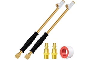 GODESON Air Chuck for Semi Truck,11.8" Extended Reach Dual Head Nozzle,1/4" FNPT Brass Rod with Rubber Handle,2-Way Connection air Chucks for Tires(Pack of 2)