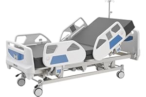 VEVOR Premium 5 Function Full Electric Hospital Bed, Electric Medical Bed with Cardiac Chair, CPR, Trendelenburg & Reverse Tr