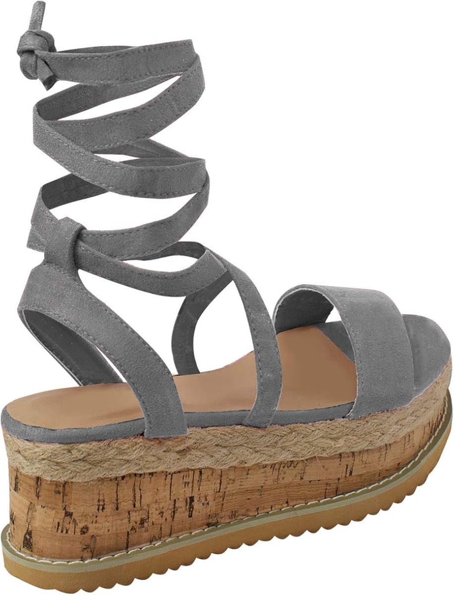 Donna Forma Piatta Sughero Espadrille Sandali Con Zeppa Alla Caviglia Da  Allacciare Scarpe Numeri Scarpe da donna urban-earth.co.uk