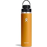 Hydro Flask Water Bottle - Insulated Stainless Steel - Wide Mouth Flex Chug Lid, Non Spill, Leakproof in 24 Oz Fossil Brown