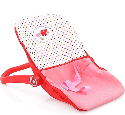 Amazon Com Little Mommy Doll Car Seat D93789 On The Go Accessory With 3 Point Harness Converts To Feeding Chair Rocker Great To Carry Fits Dolls Up To 18