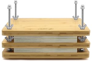 ACTOMALL Bamboo Book Press Portable Stable Book Press Bookbinding Tool for Handmade Bookbinding, Manual Paper Press,11.6" x 7.9"