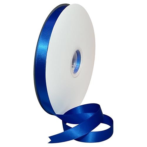 Morex Ribbon Double Face Satin Ribbon 5/8" X 100 YD Electric Blue Ribbon for Gift Wrapping, Birthday Gift Cards, Satin Dress for Women, Silk Ribbons for Crafts, Wedding Gifts for Couple