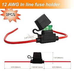 Gaoekoius 2 PCS 12 AWG Inline Fuse Holder with 30A
