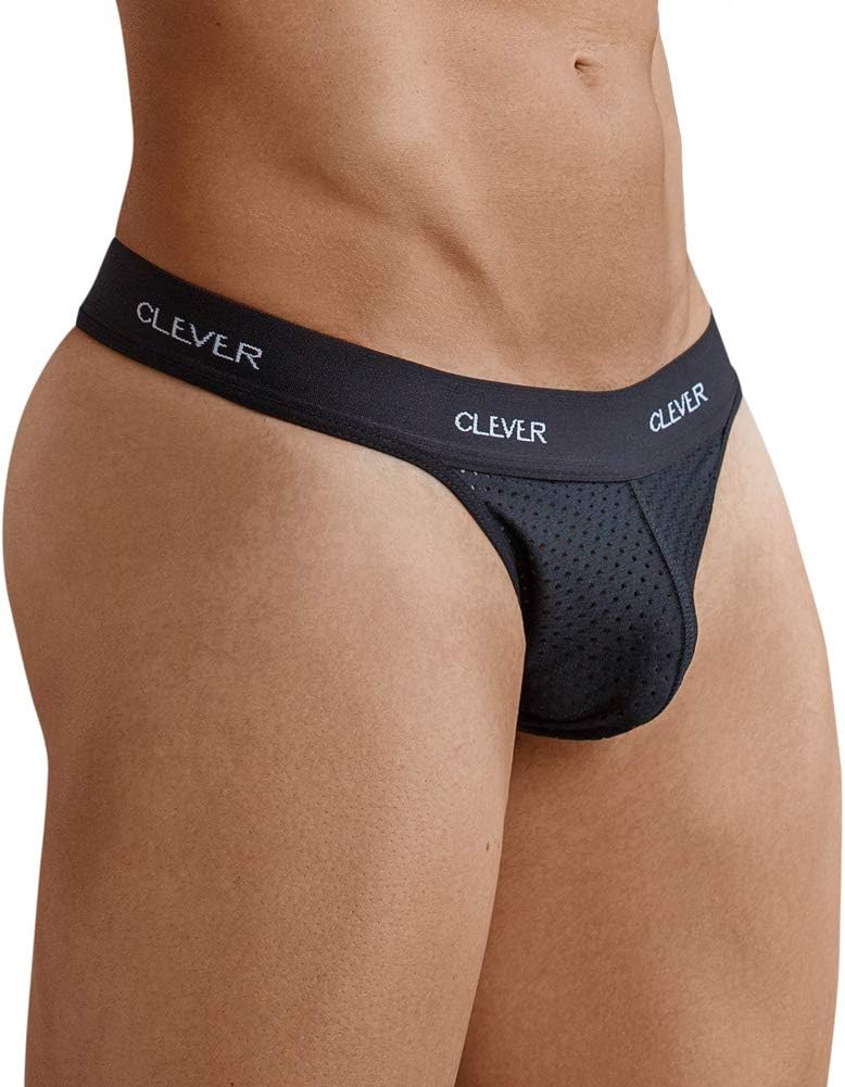 Clever Moda Thong Mesh Black Men's Underwear