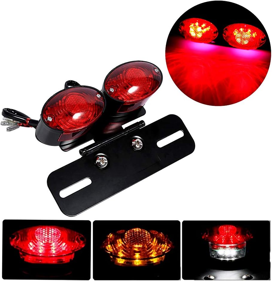Fanale Posteriore Universale Moto A LED 24 LED - Luce Stop, Rosso, 12V/24V, 3 Fili