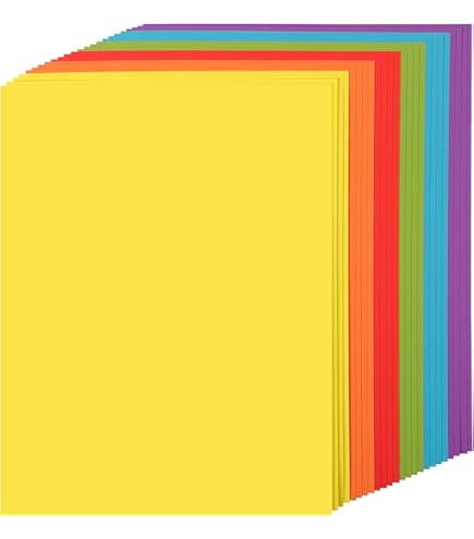 Amazon.com: 70 張彩色卡片紙- 7 種顏色8.5 x 11 英吋(約21.6 x 27.9