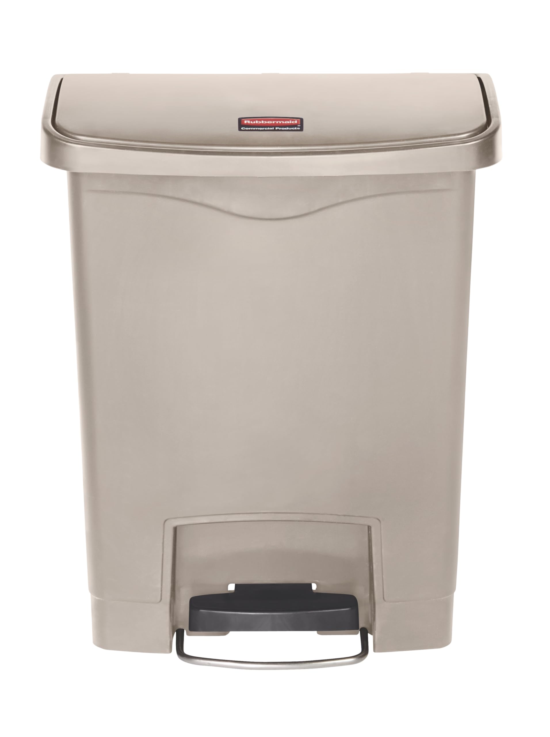 Rubbermaid Commercial Products Slim Jim Step-on Resin Front Step Waste Receptacle Bin 30 Litre Beige 1883456