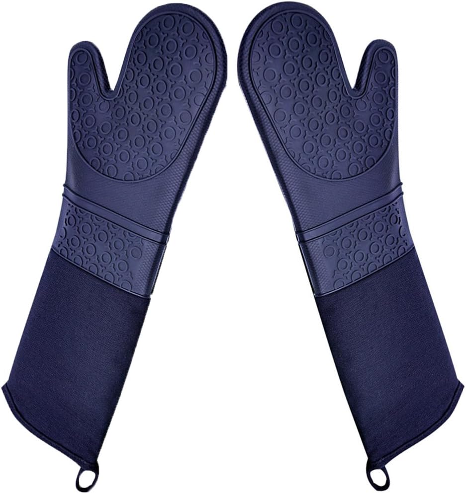 DoMii Professional Silicone Oven Mitts Extra Long Elbow Heat Resistant