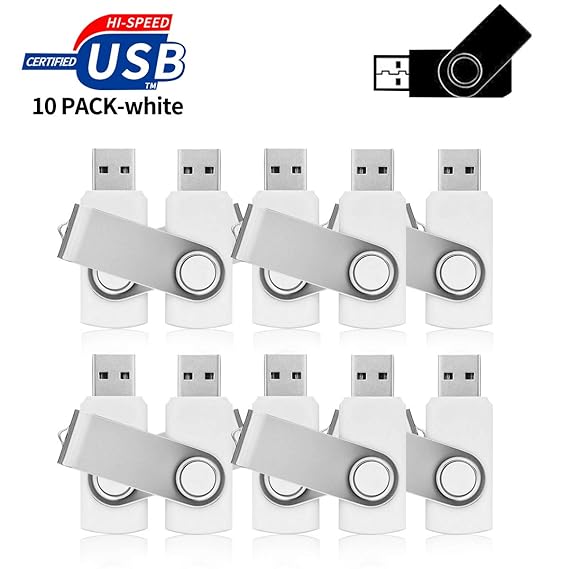10 Stück 16GB USB-Stick,AreTop USB Stick Speicherstick USB 2.0 Flash Drive,Weiß