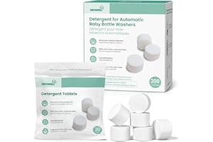 GROWNSY Bottle Washer Tablets 200 Count, Detergent Tablets Compatible with All Brands of Baby Bottle Washers, Cleans Milk Res