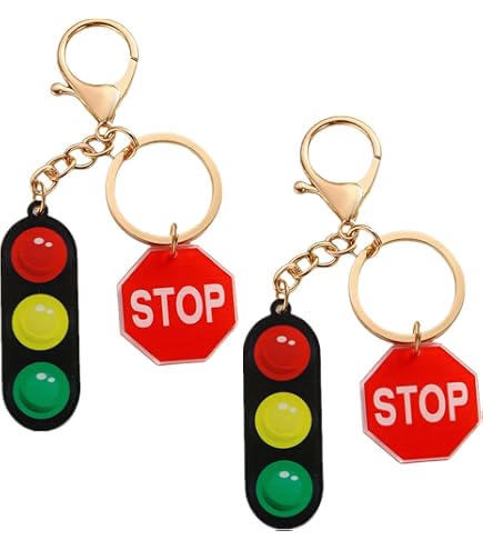 Amazon.com: Reizteko Creative Traffic Lights Key Ring Chain Alloy