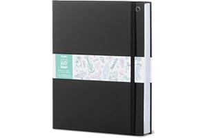 Ohuhu Double-Sided Marker Pad Art Sketchbook Bleedproof - 8.5"x11" Large Paper Size - 90 lb/150 gsm Smooth Drawing Paper - 60 Sheets/120 Pages - Hardcover Sketching Book for Alcohol Markers Paints