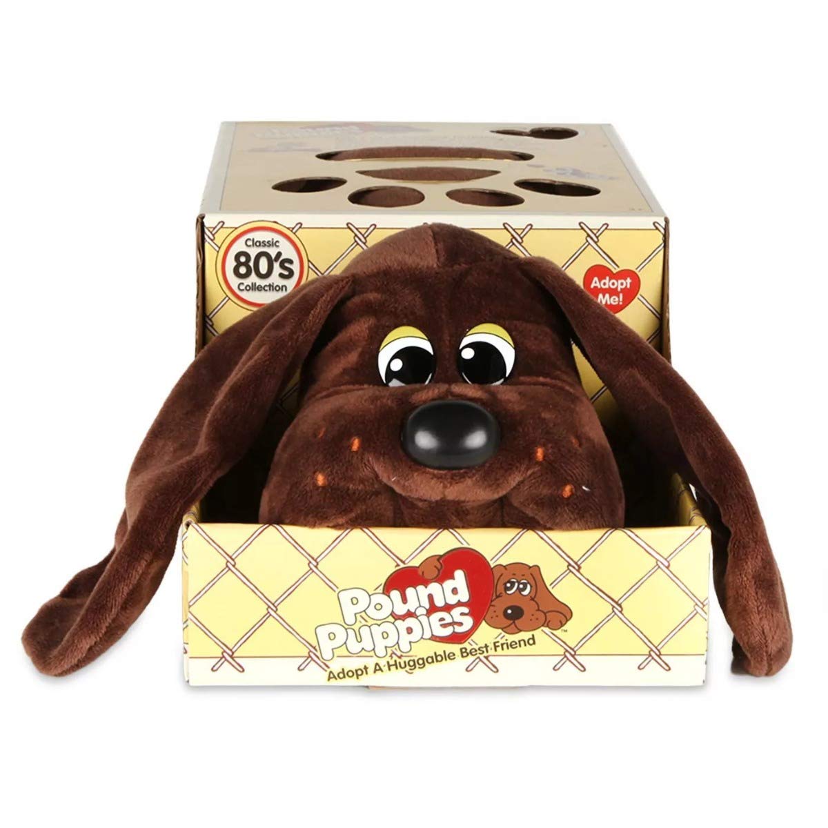 Basic Fun Pound Puppies | Dark Brown | Dogs Trust Charity Newborns, Puppy Toy, Soft Toy Dog for Children, Puppy Toys for Girls and Boys, 43cm Dog Plush for Kids Ages 3 38098