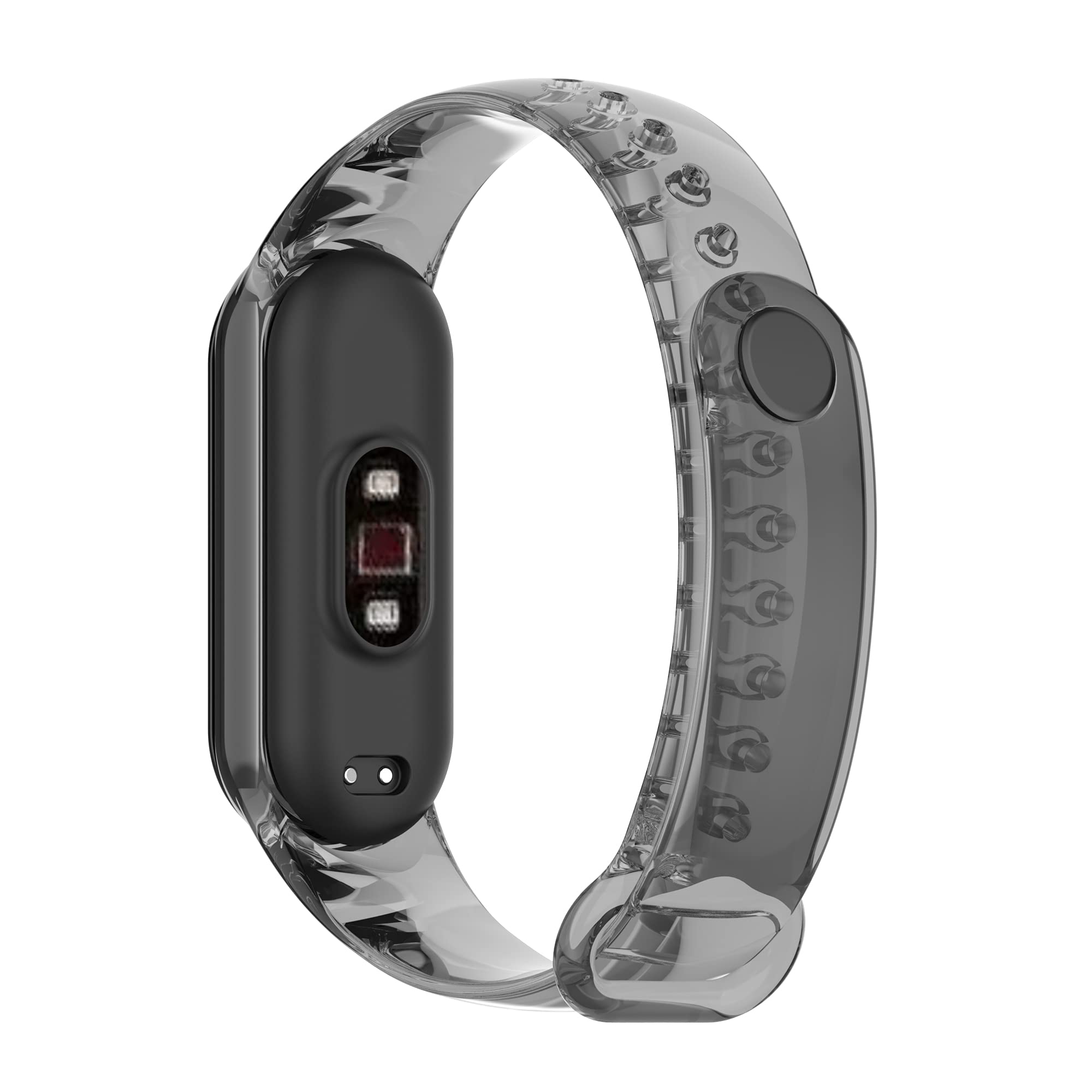 KUTEWEU Smart Watch Strap Compatible for Xiaomi Band 7,Transparent Silicone Wristband Adjustable Replacement Sport Strap,Watch Strap Wristband for Huawei Band 7 Watch Strap Accessories (black)