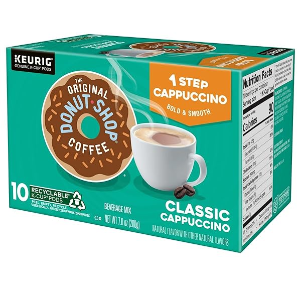 THE ORIGINAL DONUT SHOP ONE-STEP CLASSIC CAPPUCCINO, KEURIG SINGLE-SERVE K-CUP PODS, 10 COUNT