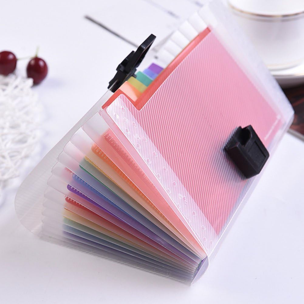 13 Pockets Accordian File Organizer, 7x4.5 Inches, A6 Plastic Wallet for Cards, Coupons, Receipt, Tax Item, Mini Expanding Folders, Expandable Portable Folder : Office Products