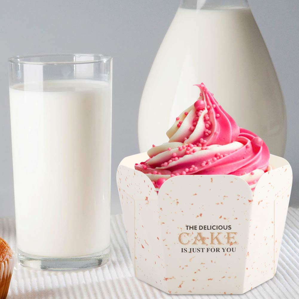 100PCS Baking Cups Cupcake Liners Round Mini Cupcake Liners Reusable Paper Cake DIY Baking Cups Muffin Cases for Home Party Wedding(Hexagon Cup)