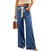 SHEWIN Womens Wide Leg Jeans High Waisted Tummy Control Stretchy Straight Leg Jeans Vintage Denim Casual Baggy Pants