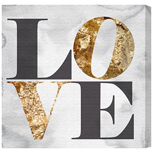 Build on Love Stone by Oliver Gal | chic  metallic Canvas Art Print.