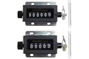 LELUKEE 2 Pack Mechanical Counter,0-99999 5 Digit Manual Tally and 0-999999 6 Digit Manual Counter Kit,Resettable Pull Counter,Manual Stroke Clicker Counter,Count Accurately