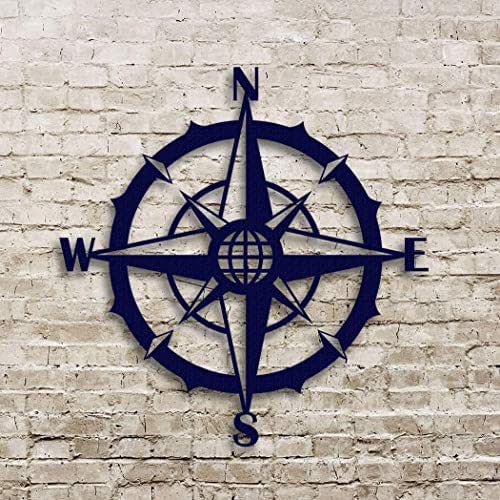 Vintage Nautical Compass Rose Metal Wall Art Nautical