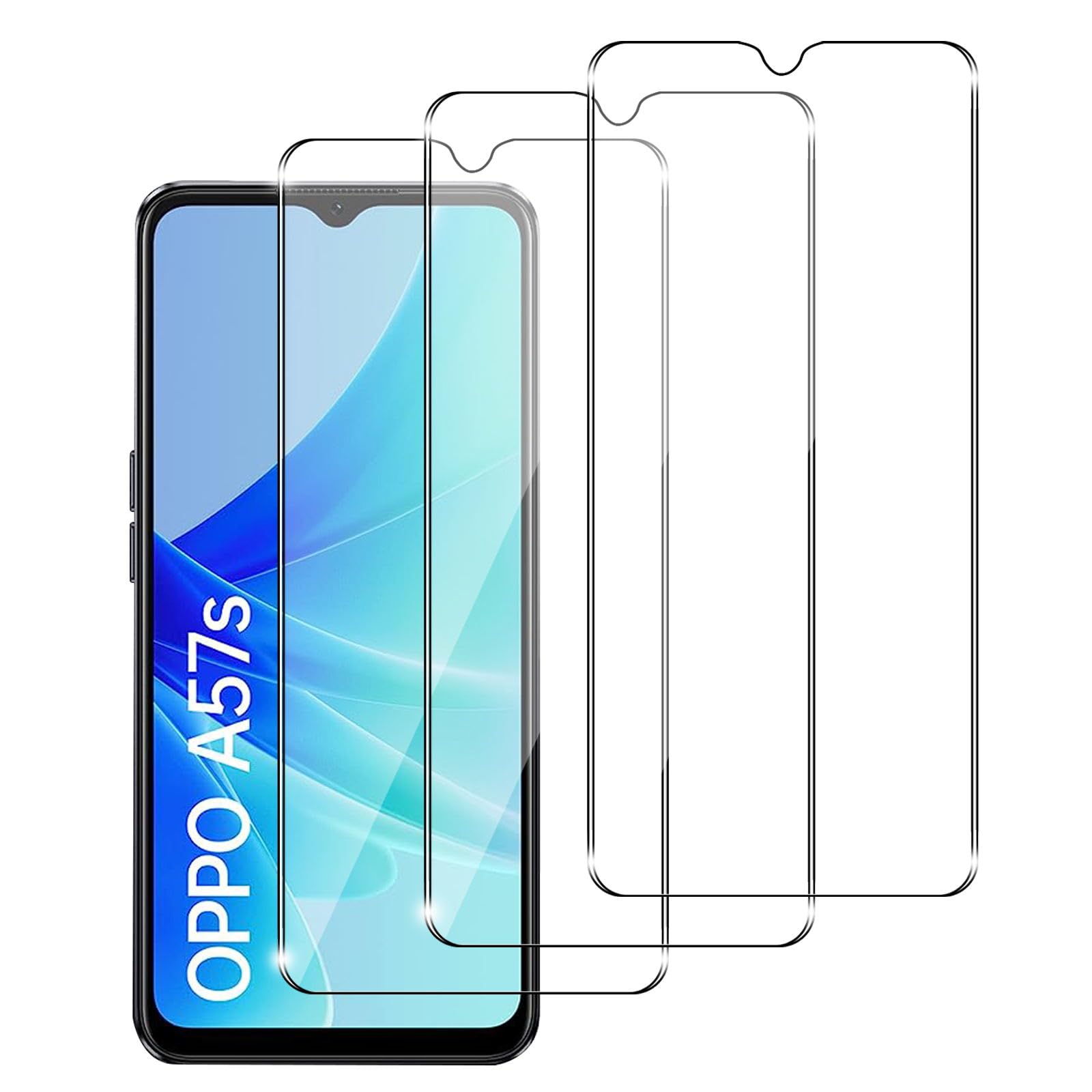 [Pack of 3] Screen Protector for Tempered Glass füroppo A57s, 9H Tempered Glass Film, Anti-Scratch Glass Film, Scratch Free, HD Screen Protector for oppo A57s