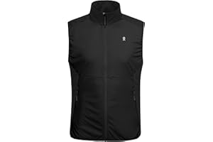Little Donkey Andy Men's Lightweight Softshell Vest Windproof Water-resistant Sleeveless Jacket for Cycling, Running, Golf