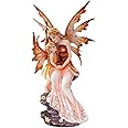 PTC 8.75 Inch Mother and Baby Orange Winged Fairy Statue Figurine