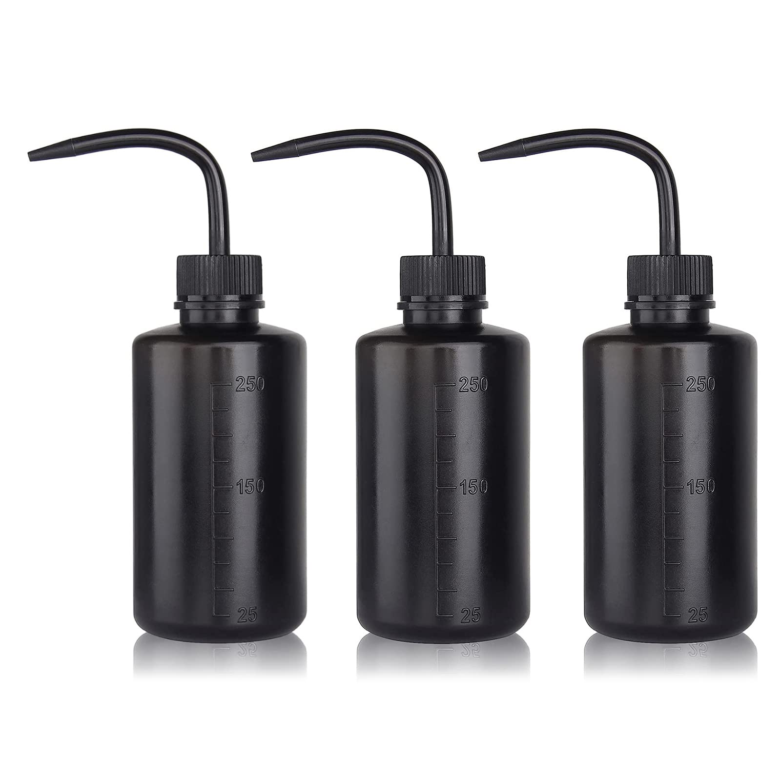 UPTATSUPPLY 3 PCS Tattoo Bottle Squeeze Wash Bottle Convenient Green Soap Supply Wash Tattoo Accessories (250ml Black)